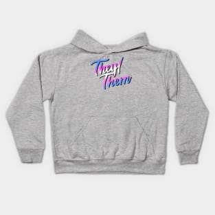 My Pronouns Are They/Them (Trans Pride Script) Kids Hoodie